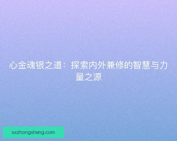 心金魂银之道：探索内外兼修的智慧与力量之源